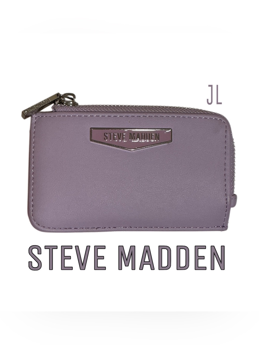 STEVE MADDEN B Slim Zip Around Lavender Card Case